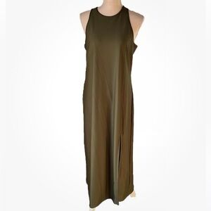 NWT Jude Connally Army Green Sleeveless Tank Dress with Side Split Size M